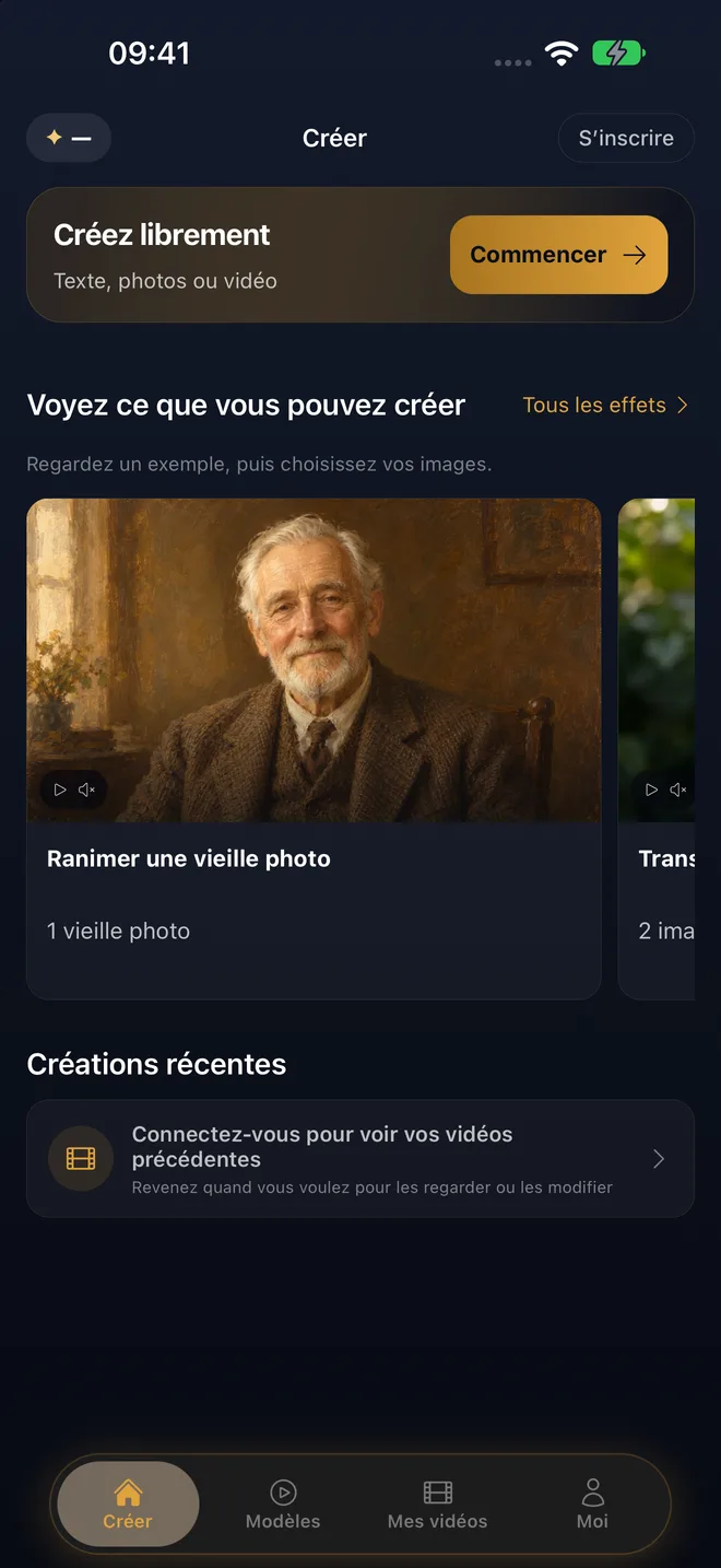 Accueil de création